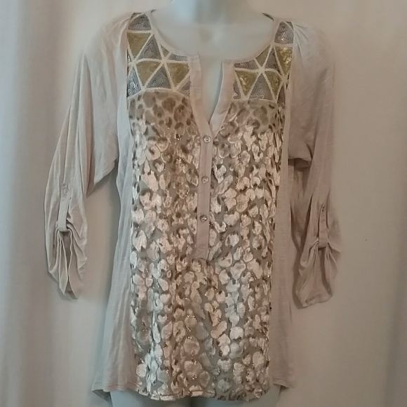 Anthropologie TINY Mixed Media Velour Top - Picture 4 of 5